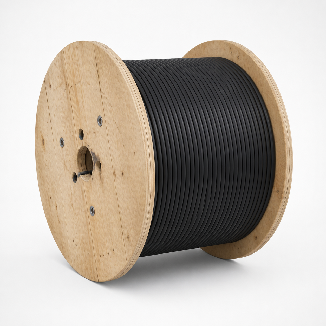 ADSS all-dielectric self-supporting fiber optic cable on a wooden reel