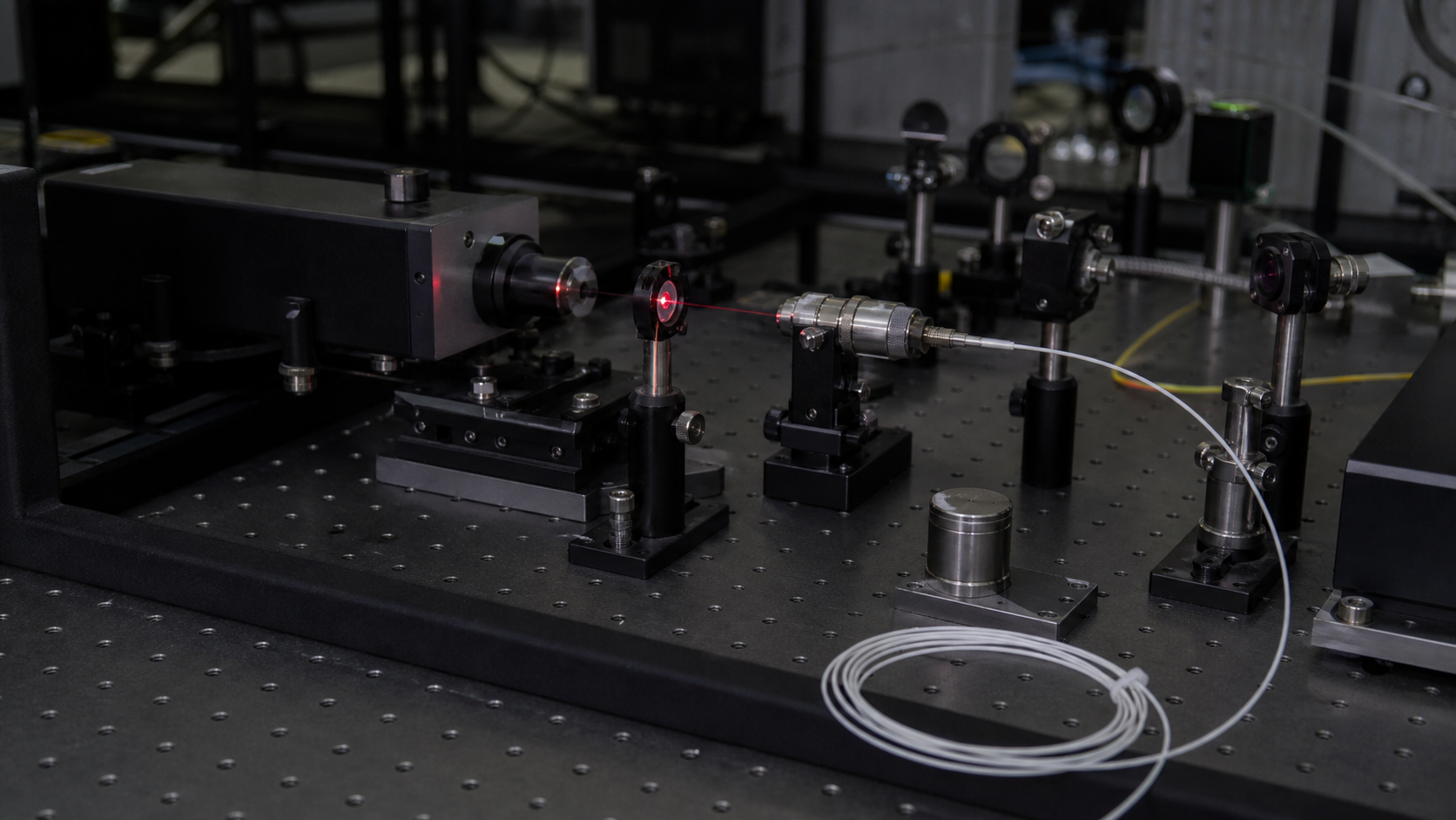 Fiber-coupled laser and specialty fiber setup for nonlinear optics