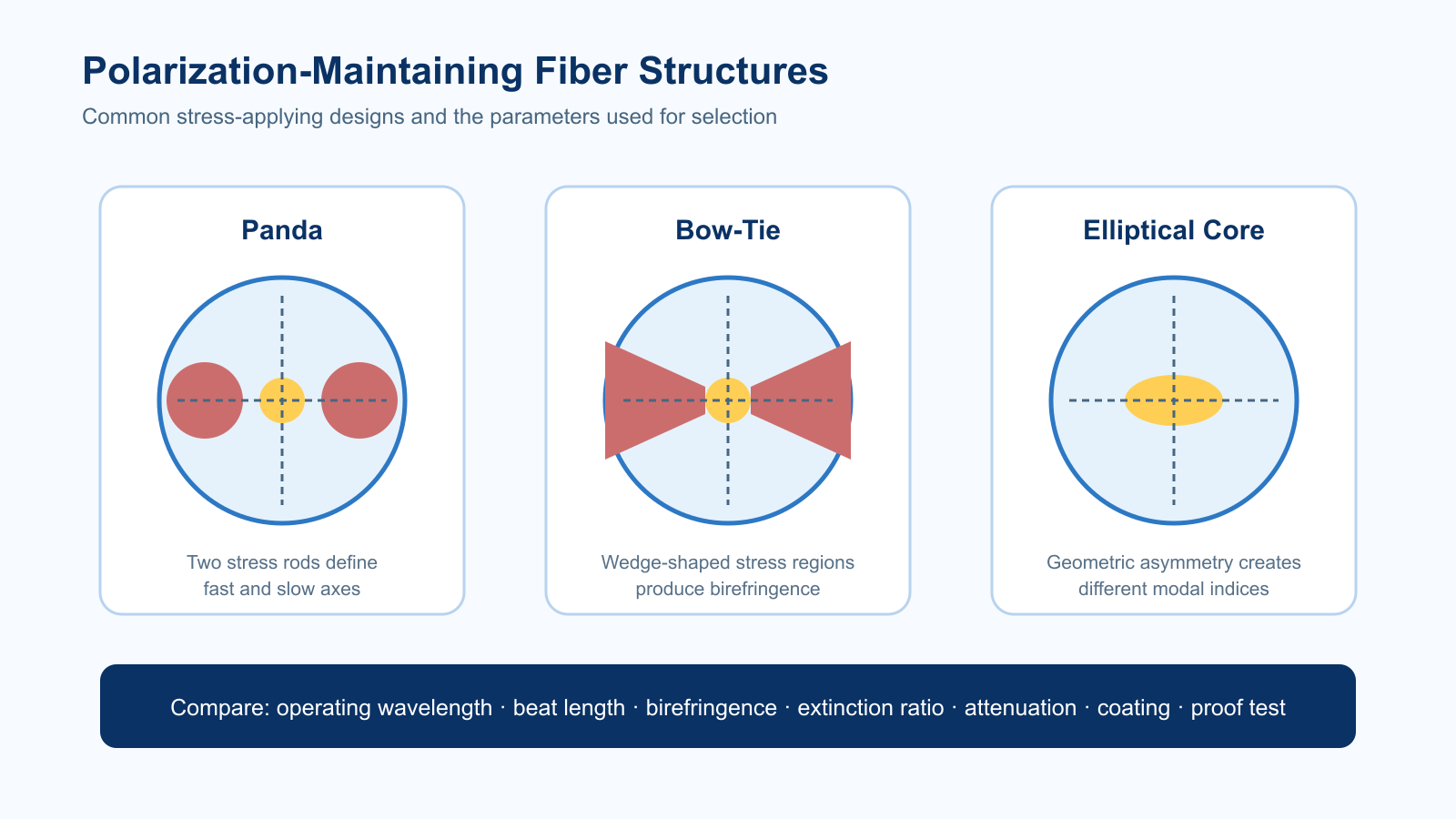 Panda, bow-tie and elliptical-core polarization-maintaining fiber cross-sections